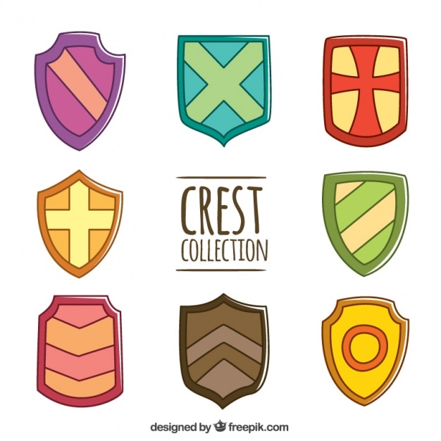 Free vector set of hand drawn crests