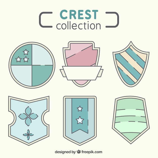 Set of hand drawn decorative crests