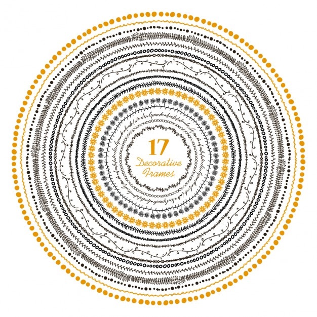 Set of hand drawn decorative frames