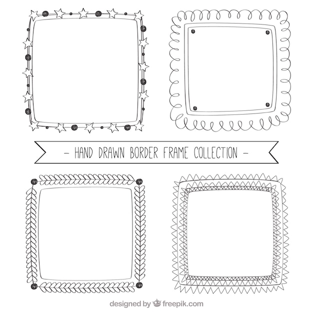 Free vector set of hand drawn decorative frames