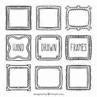 Free vector set of hand drawn decorative photo frames