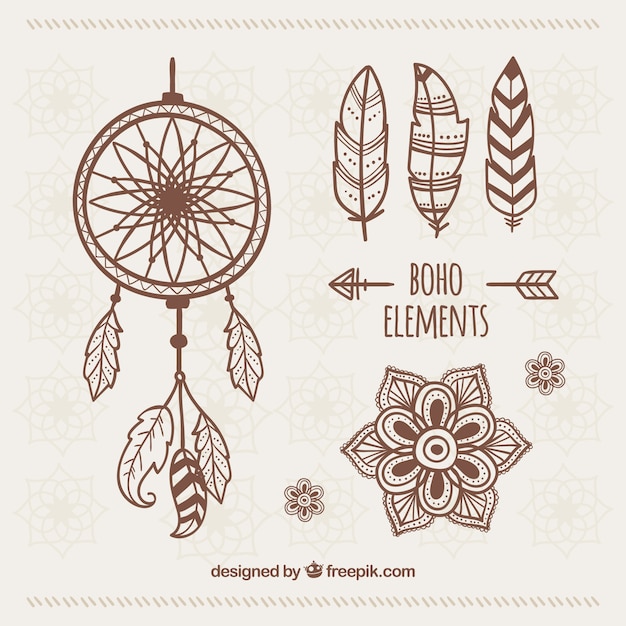 Set of hand drawn ethnic ornaments