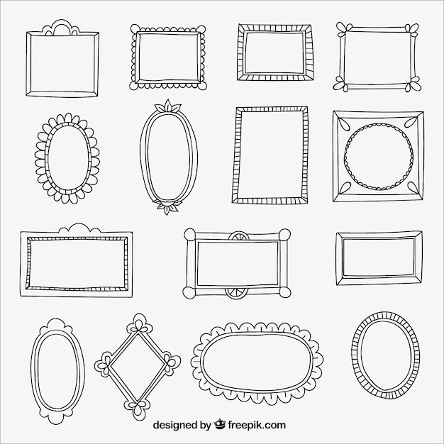 Free vector set of hand-drawn frames