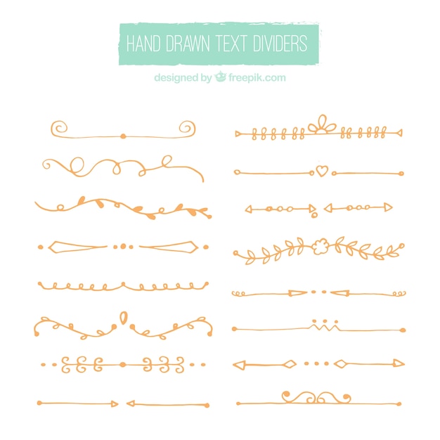 Free vector set of hand drawn golden ornaments