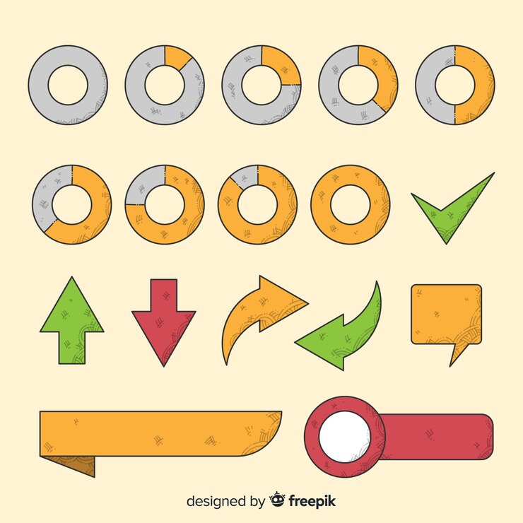 Free Vector set of hand drawn infographic elements