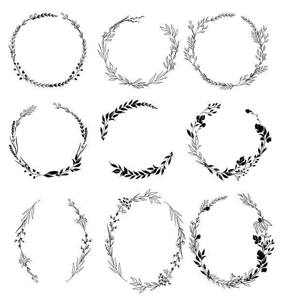 Free Free Svg Flower Wreath Free 195 SVG PNG EPS DXF File