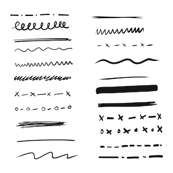 Set of hand drawn lines and dividers