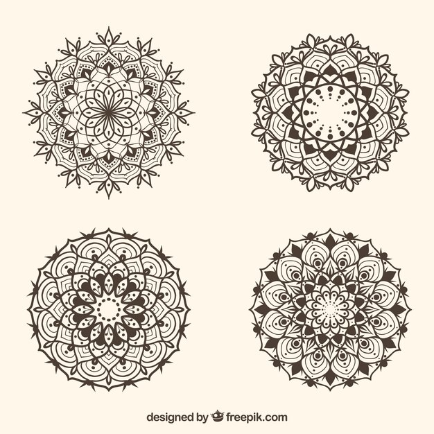 Set of hand drawn mandalas 