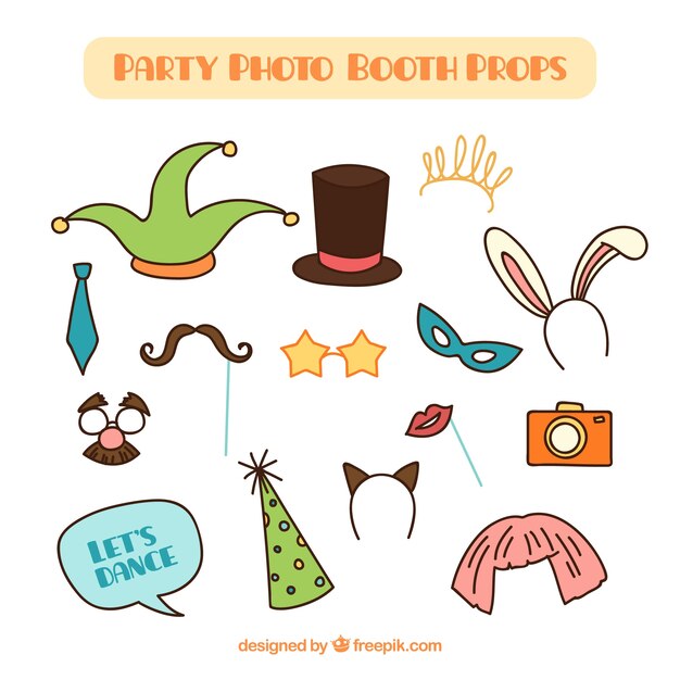 Free vector set of hand drawn party elements