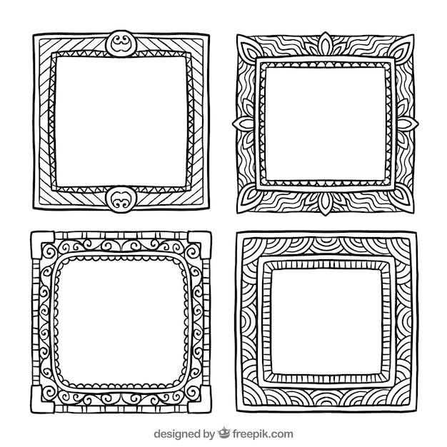 Free vector set of hand drawn photo frames