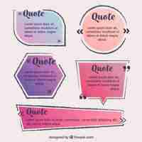 Free vector set of hand drawn quote frames