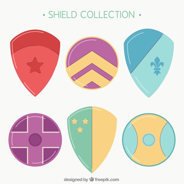 Set of hand drawn shields