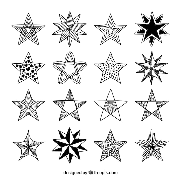 手描きの星のセット