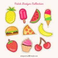 Free vector set of hand drawn summer patches