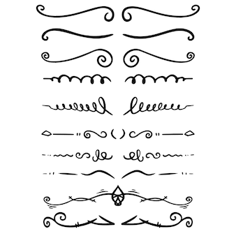 Set of hand drawn text dividers. for poster, card, banner, flyer. vector illustration