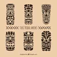 Free vector set of hand drawn tribal masks