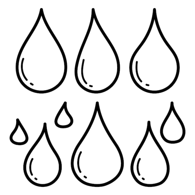 Free vector set of hand drawn water droplets