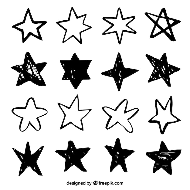 Free Vector set of hand painted stars