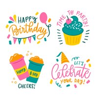 Free vector set of happy birthday greetings