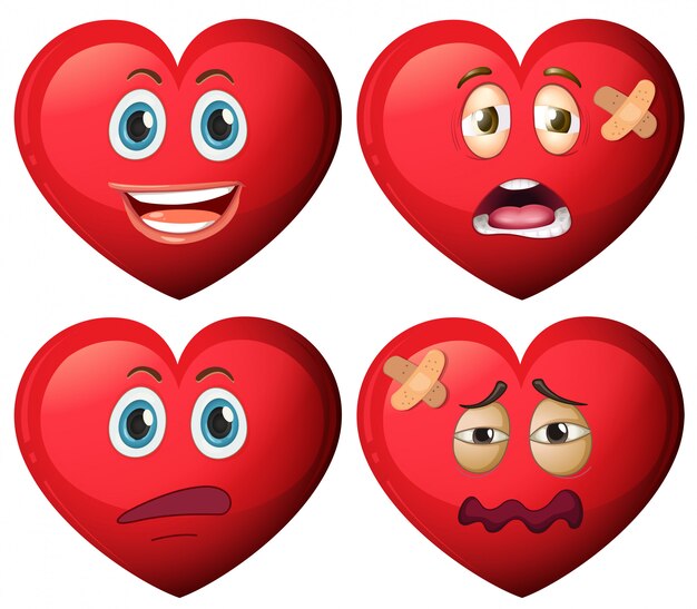 Set of heart character