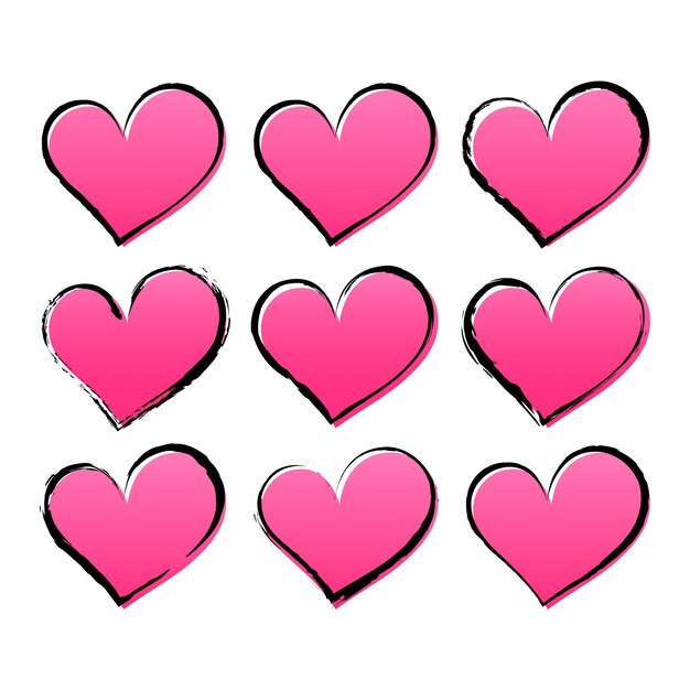 Valentine Hearts Clip Art Images - Free Download on Freepik