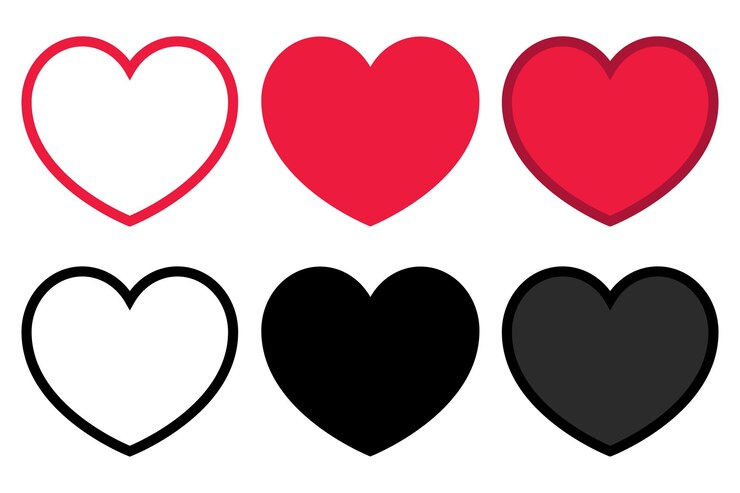 Free Vector set of hearts multiple styles