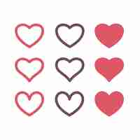 Free vector set of hearts
