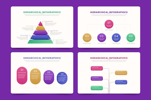 Vettore gratuito set di infografica gerarchica