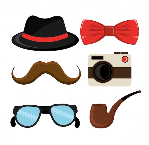 Set of hipster elements