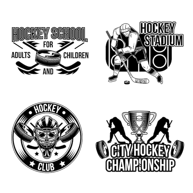 Set of hockey emblems