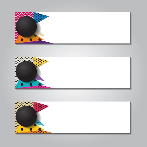 Set horizontal banner vector illustration