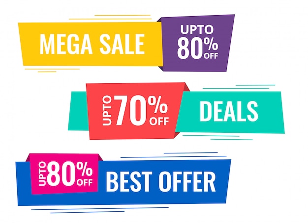 Set of horizontal sale banners