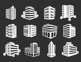Free vector set of hotels