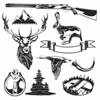 Free vector set of hunting elements