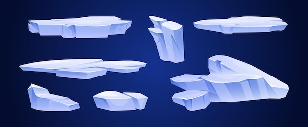 Free vector set of ice floes isolated on background