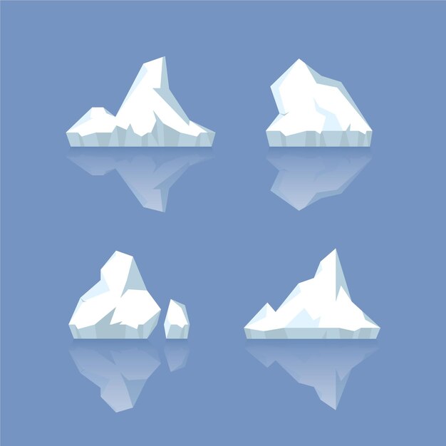 Vettore gratuito set di iceberg