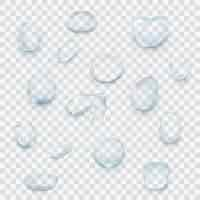 Free vector set of icons realistic droplets