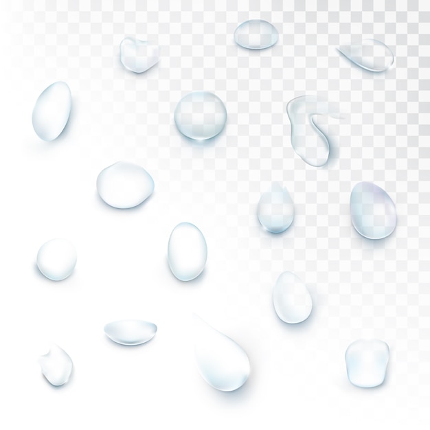 Set of icons realistic droplets