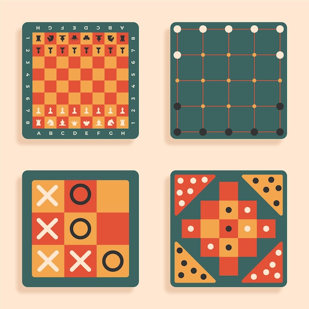 Free vector set of illustrated board game