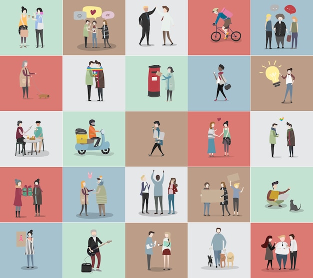 Free vector set of illustrated people