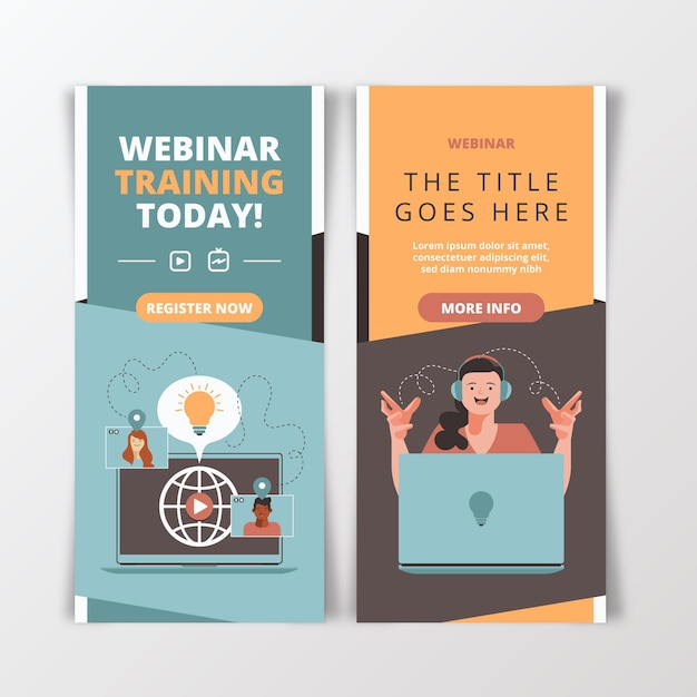 Set di banner webinar illustrati