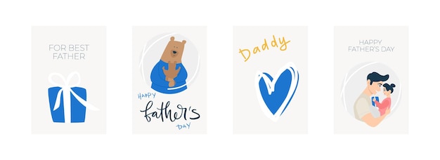 父の日のコンセプトに設定クマはパパという言葉で息子の青い心を抱きしめます