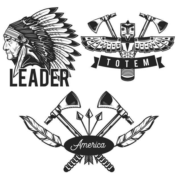Set of indian emblems