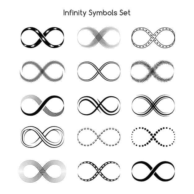 Vettore gratuito set di simboli infinito.