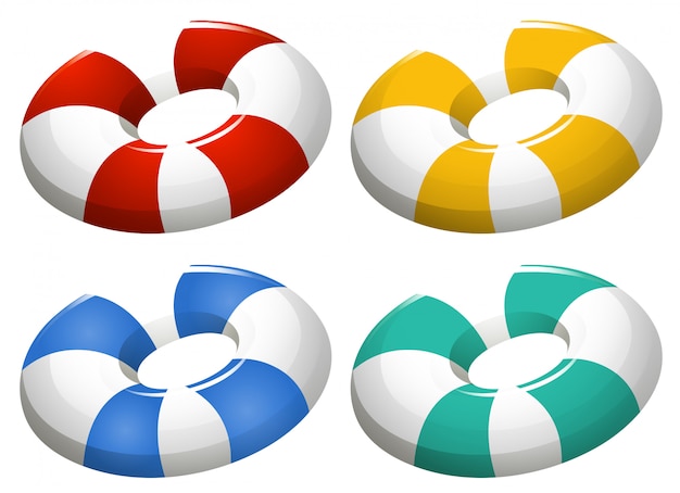 Free vector set of inflatable ring