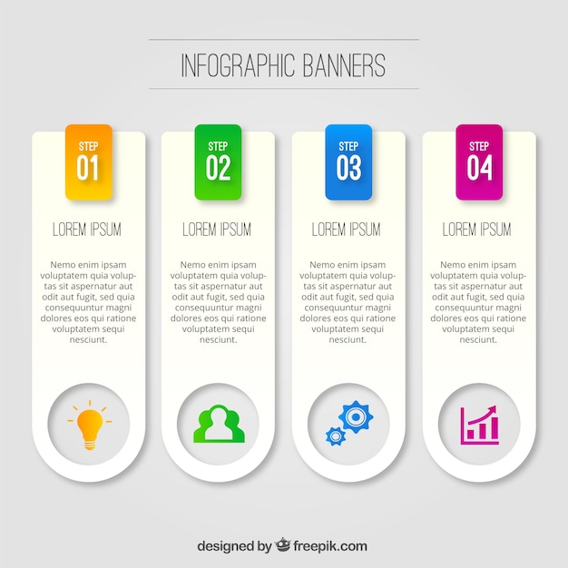 Set of infographic banners with colorful details