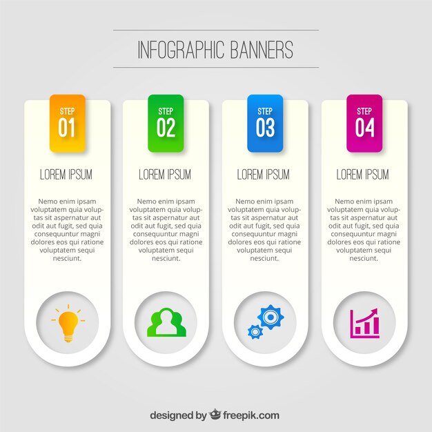 カラフルな詳細をインフォグラフィックバナーのセット