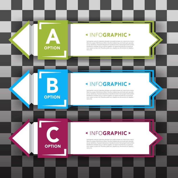 Free Vector set of infographic banners
