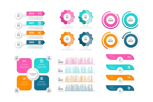 Free vector set of infographic elements