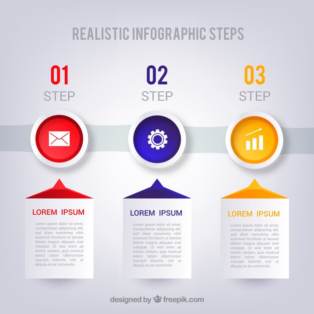 Free vector set of infographic steps in realistic style